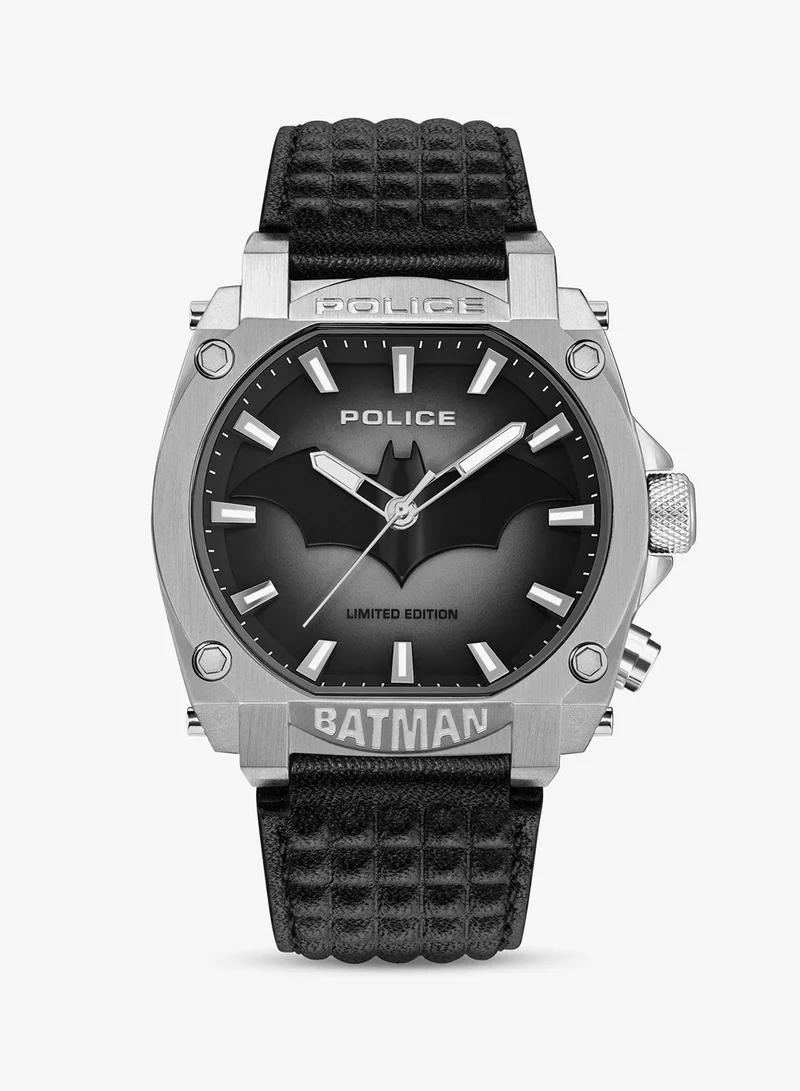 بوليس Forever Batman 45mm Limited Edition Men's Analog-Digital Watch with Black Leather Strap