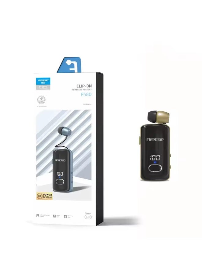 فاينبلو سماعة بلوتوث F580 قابلة للسحب مع خاصية إلغاء الضوضاء والاهتزاز وميكروفون للتحكم في مستوى الصوت وبلوتوث 5.3 - Image 4