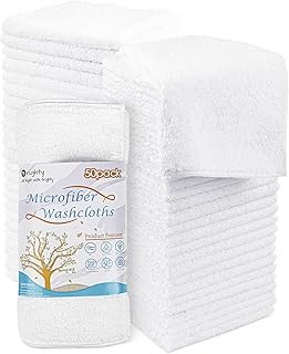 Orighty Microfiber Washcloths Towel Set 50 Pack, Highly Absorbent and Soft Feel Cleaning Towels, Microfber Cleaning - Image 1