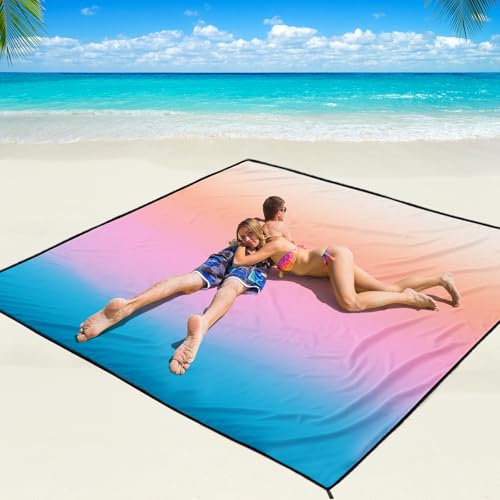 WIWIGO Beach Blanket Waterproof Sandproof Beach Mat 79 X 8310x9for 28 Adults Quick Drying Outdoor Picnic Mat Beach Accessories for Travel Camping Hiking - Image 1