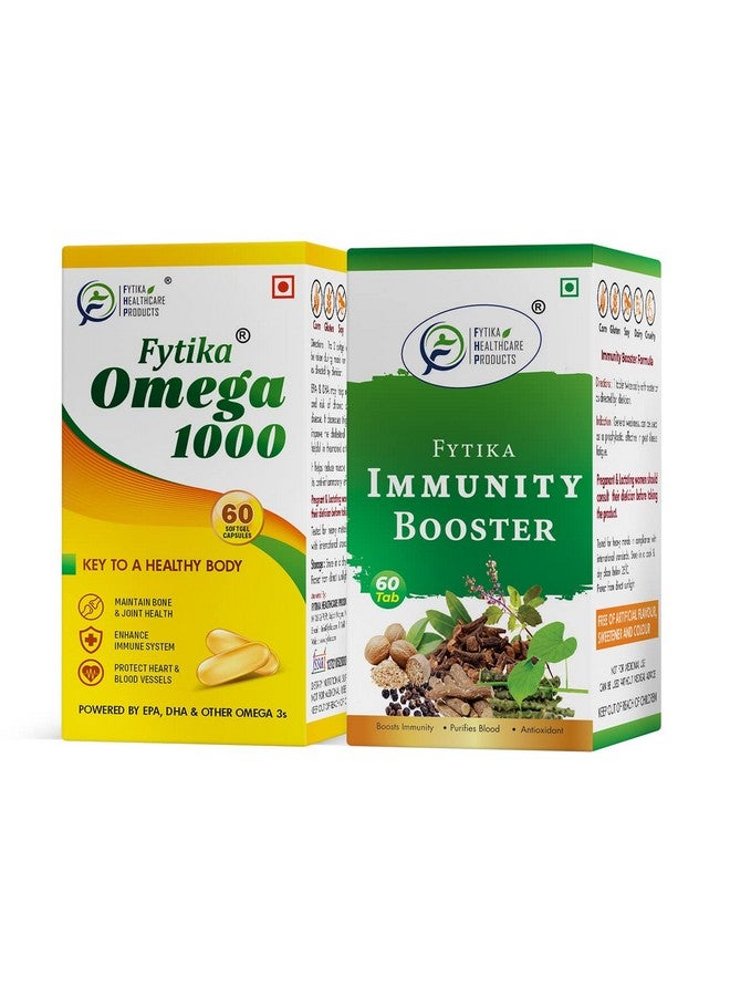 FYTIKA زيت السمك أوميغا 3 FYTIKA 1000 ملغ + معزز المناعة (عبوة من اثنين) - Image 1