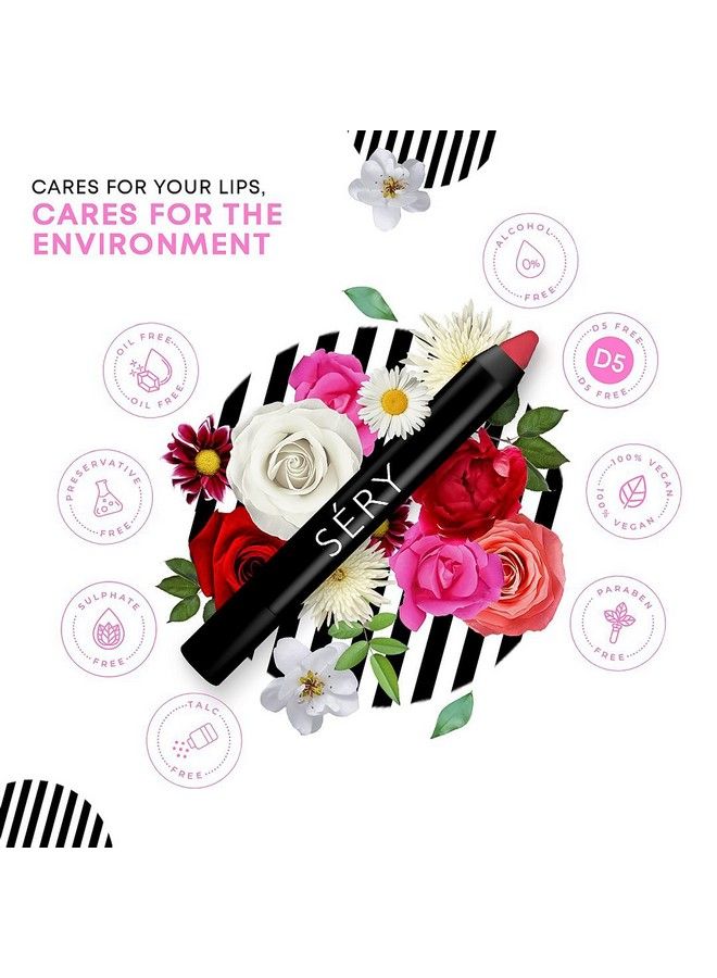 SERY Soft Matte Lip Crayon;Creamy Matte Texture Lipstick Light Weight Long Lastingtransferproof Highly Pigmented Single Stroke Application;Endless Plum 2.4 Gms - Image 5