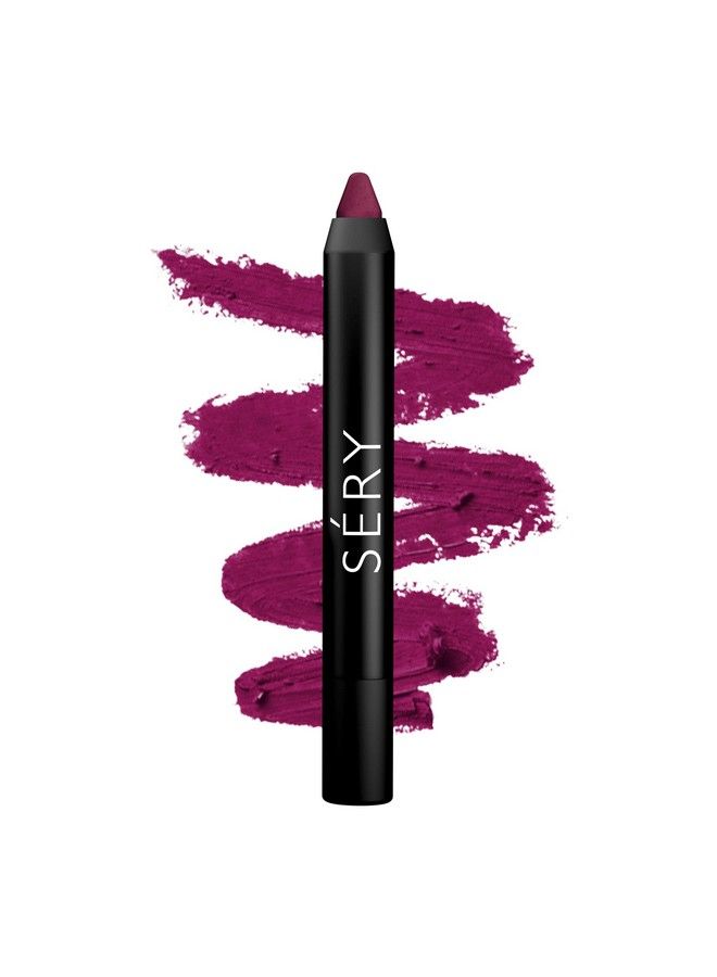 SERY Soft Matte Lip Crayon;Creamy Matte Texture Lipstick Light Weight Long Lastingtransferproof Highly Pigmented Single Stroke Application;Endless Plum 2.4 Gms - Image 2
