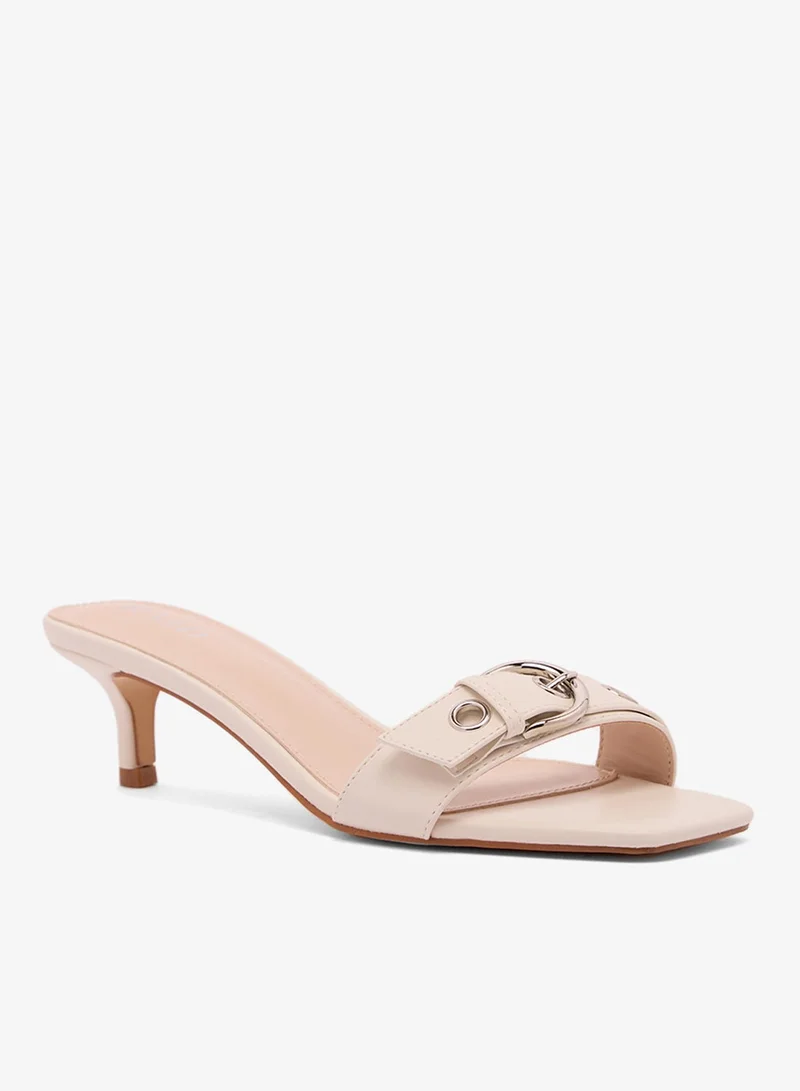 RAID OFF WHITE PU Elegant Open Toe Heeled Sandals for Women | Best Price UAE