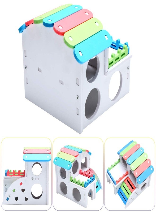 سكايليتي مجموعة ألعاب الهامستر الممتعة من سكايليتي، 3 قطع، تتضمن بيت هامستر خشبي، وجسر قوس قزح، ولعبة أرجوحة هامستر، ألعاب خشبية يمكنك صنعها بنفسك، مناسبة للهامستر الصغير والفئران والجرذان والحيوانات الأليفة الأخرى (صغيرة). - Image 3