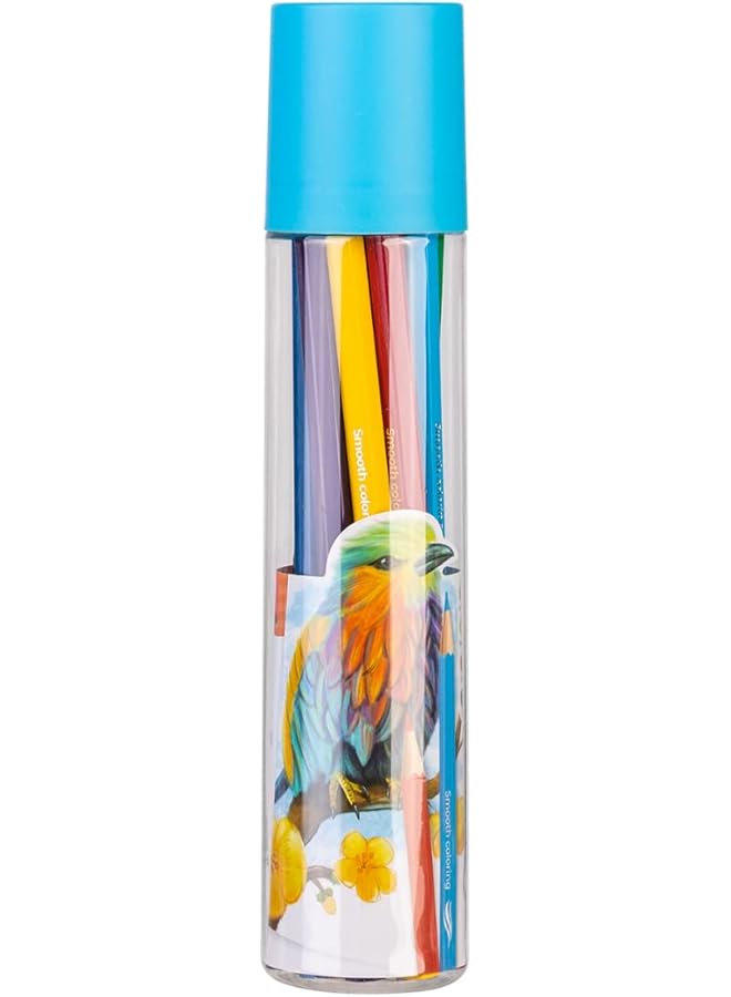 Deli Colored Pencils In Jar Colored Crayons In Tube For Children And Teens Suitable For School And Office Pack Of 12 - Image 1