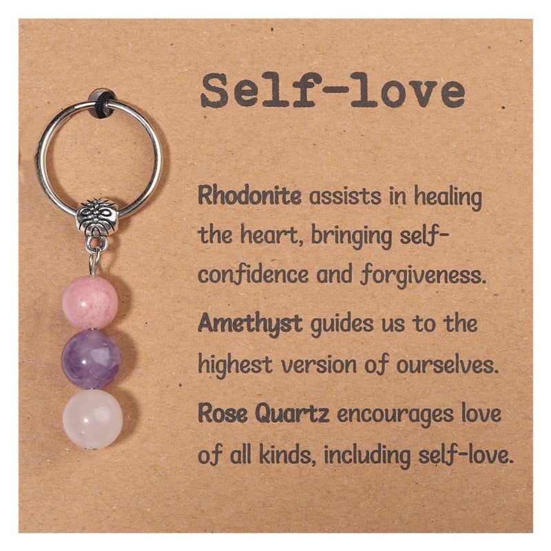 GINAZL Self Care Gifts for Women Men, Healing Crystals and Stones Small Cute Keychain Chistmas Valentines day Birthday Gift for Friends Women Men(SL) - Image 1