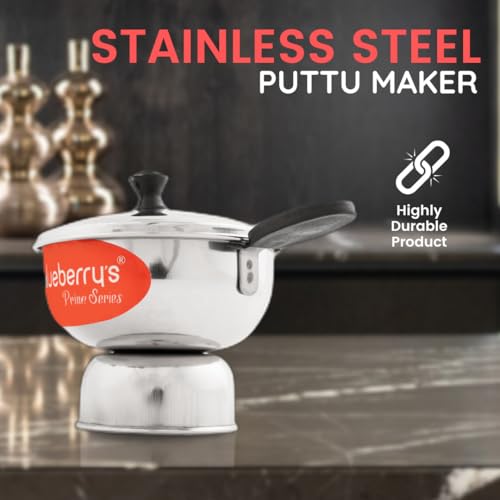Blueberry's Chirattaput Chiratta Puttu Maker Stainless Steel with Handle Use with Pressure Cooker -Silver (Chirattaput) - Image 2