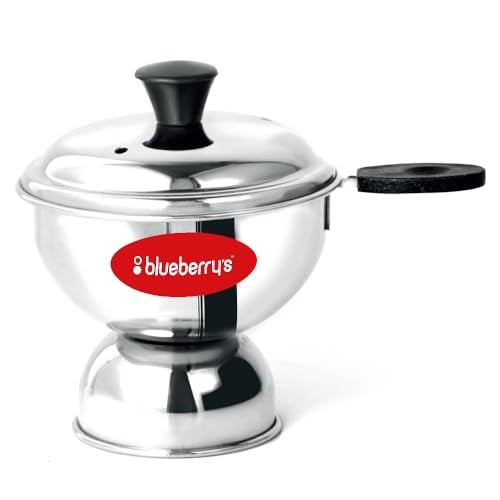 Blueberry's Chirattaput Chiratta Puttu Maker Stainless Steel with Handle Use with Pressure Cooker -Silver (Chirattaput) - Image 1