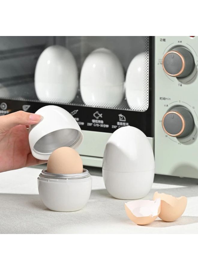 White Microwave Egg Cooker 1pc Food Grade Safe Portable Kitchen Boiled Egg Cup Steamer - Image 2