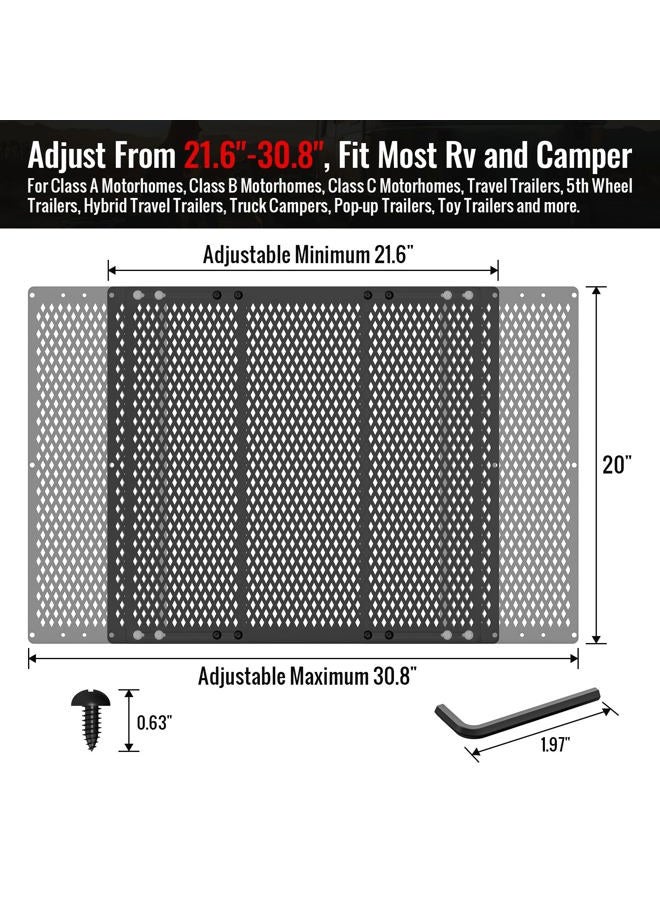 AUH RV Screen Door Protector for Dogs, Universal RV Entry Screen Door Grille Adjustable from 22" - 31.5", Aluminum Alloy Protector Screen Defender for RV Door Camper Screen Door Protector - Image 3