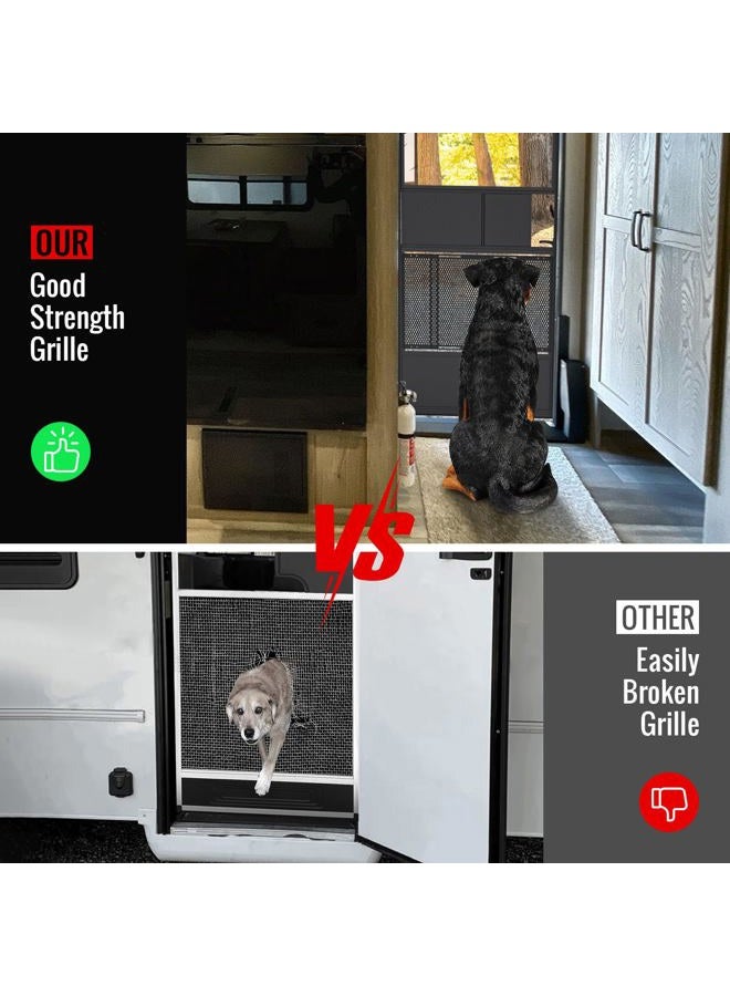 AUH RV Screen Door Protector for Dogs, Universal RV Entry Screen Door Grille Adjustable from 22" - 31.5", Aluminum Alloy Protector Screen Defender for RV Door Camper Screen Door Protector - Image 4