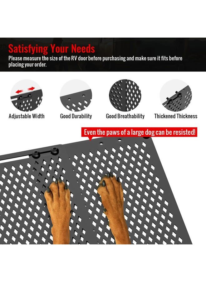 AUH RV Screen Door Protector for Dogs, Universal RV Entry Screen Door Grille Adjustable from 22" - 31.5", Aluminum Alloy Protector Screen Defender for RV Door Camper Screen Door Protector - Image 2