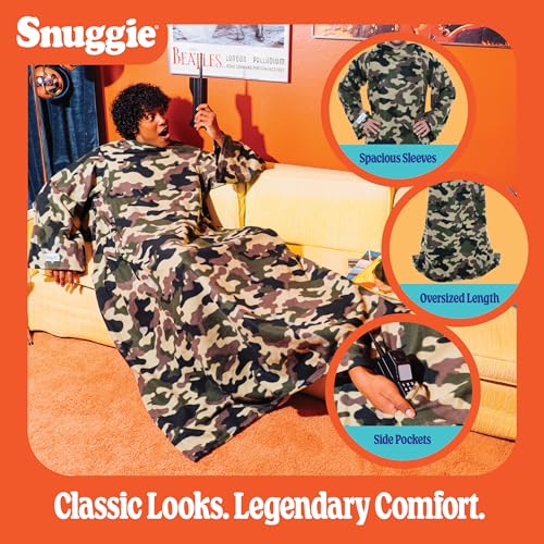 Snuggie The Original Wearable Blanket With Sleeves & Pockets | Fleece, Cozy Oversized Throw for Adult Men & Women, Machine Washable, Great Gift for Holidays, As Seen on TV | One Size, Camo, 71 x 54 - Image 2