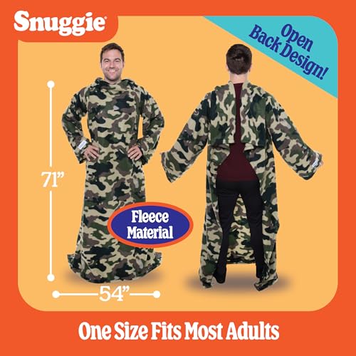 Snuggie The Original Wearable Blanket With Sleeves & Pockets | Fleece, Cozy Oversized Throw for Adult Men & Women, Machine Washable, Great Gift for Holidays, As Seen on TV | One Size, Camo, 71 x 54 - Image 5