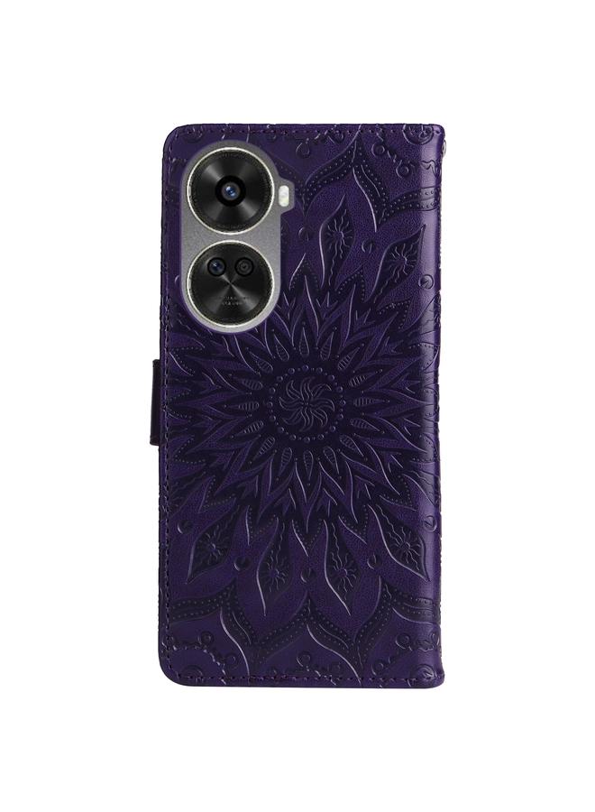 اس-توب جراب لهاتف Huawei nova 12 SE / nova 11 SE، جراب هاتف جلدي قابل للطي بنقشة دوار الشمس - Image 3