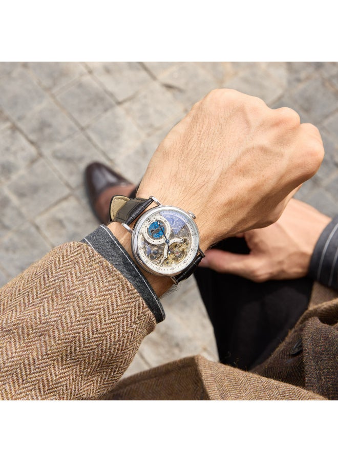 Time100 Men's Automatic Moon Phase Skeleton Tourbillon Mechanical Watch Swiss Quality Waterproof Durable Qixi Festival Gift - Image 4