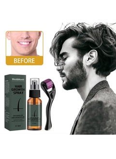 West&Month Beard Growth And Hair Regrowth Spray 30ml With MicroNeedle Roller  - Image 1