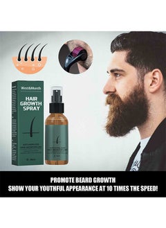 West&Month Beard Growth And Hair Regrowth Spray 30ml With MicroNeedle Roller  - Image 5