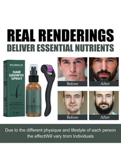 West&Month Beard Growth And Hair Regrowth Spray 30ml With MicroNeedle Roller  - Image 3