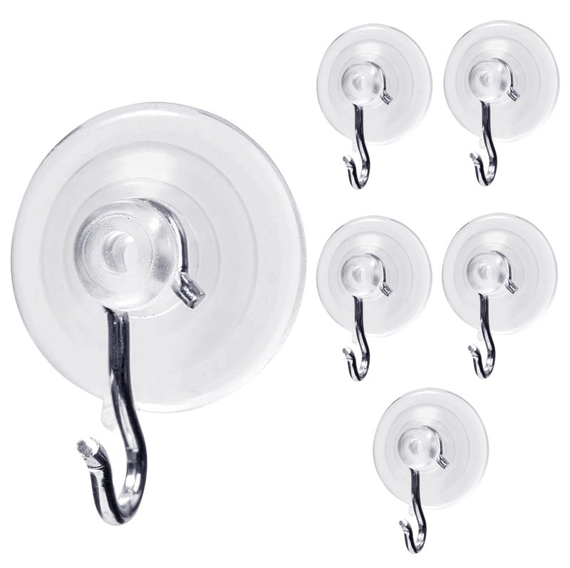 Holiday Joy Suction Cup Wall Hooks for Hanging All Purpose Hook Wall Hangers Without Nails Heavy Duty -Made in USA (3 lbs/ 6 Pack) - Image 1