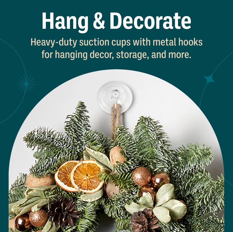 Holiday Joy Suction Cup Wall Hooks for Hanging All Purpose Hook Wall Hangers Without Nails Heavy Duty -Made in USA (3 lbs/ 6 Pack) - Image 2
