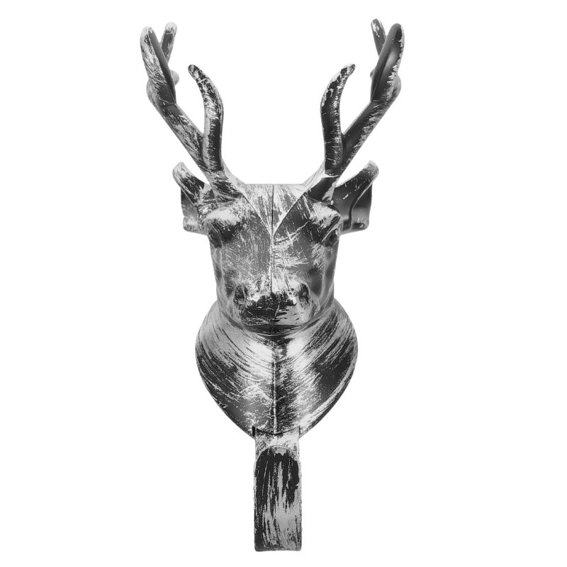 Deer Head Wall Hook Coat Rack Silver Copper Metal Key Towel Storage Home Kitchen - Image 2