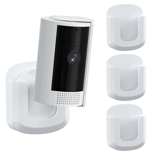 Pefecon 3 Pack Ring Camera Mount, Strong Adhesive Wall Bracket for Ring Indoor Cam(1st Gen and 2nd Gen), Tool-Free Sturdy Mounting Kit (White, Camera Not Included) - Image 1