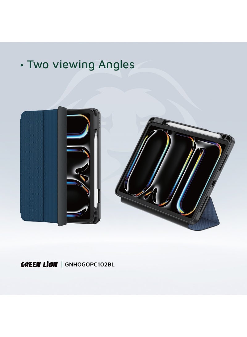 GREEN LION iPad Case Hogo Premium cover with Pencil Holder for iPad 10" - 10.9" / Stable Trifold Stand / Effective Shockproof / Full Body Drop Protection / Adjustable Angles / Auto Wake/Sleep - Blue - Image 5