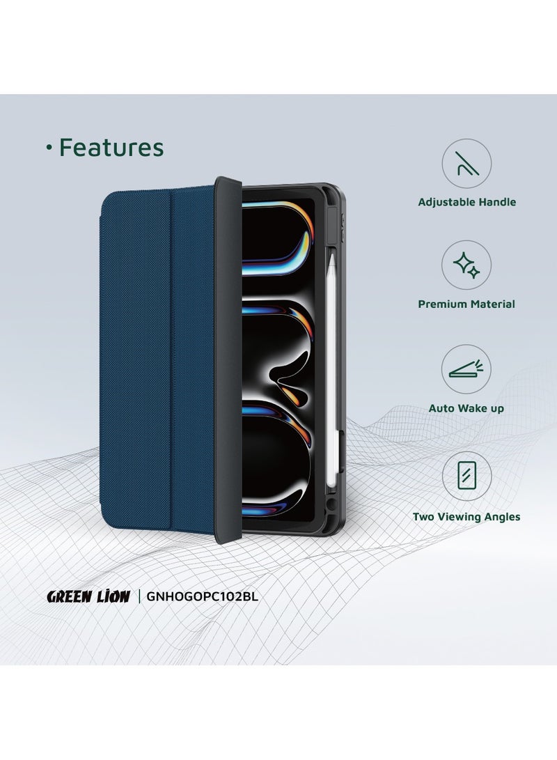 GREEN LION iPad Case Hogo Premium cover with Pencil Holder for iPad 10" - 10.9" / Stable Trifold Stand / Effective Shockproof / Full Body Drop Protection / Adjustable Angles / Auto Wake/Sleep - Blue - Image 2