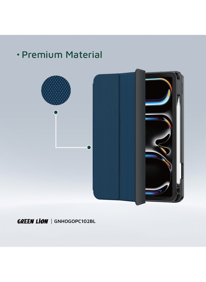 GREEN LION iPad Case Hogo Premium cover with Pencil Holder for iPad 10" - 10.9" / Stable Trifold Stand / Effective Shockproof / Full Body Drop Protection / Adjustable Angles / Auto Wake/Sleep - Blue - Image 4