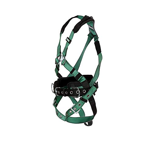 MSA 10197364 V-Form Construction Harness - Standard (Medium), D-Ring Configuration: Back/Hip, Tongue Buckle Leg Straps, With Shoulder Padding, Full Body Harness - Image 4