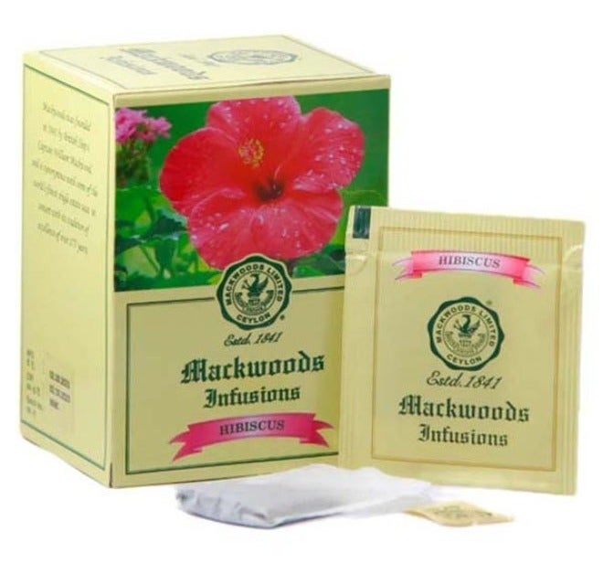 MACKWOODS TEA HIBISCUS HERBAL INFUSION IN 25 ENVELOPED TEA BAGS - 37.5g - Image 1