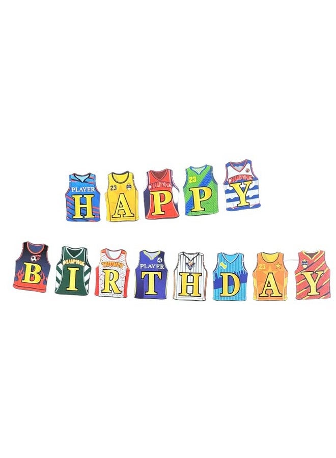 Party Port Happy Birthday Football Theme Jersey Birthday Banner for Theme Celebrations(Multicolour) - Image 1