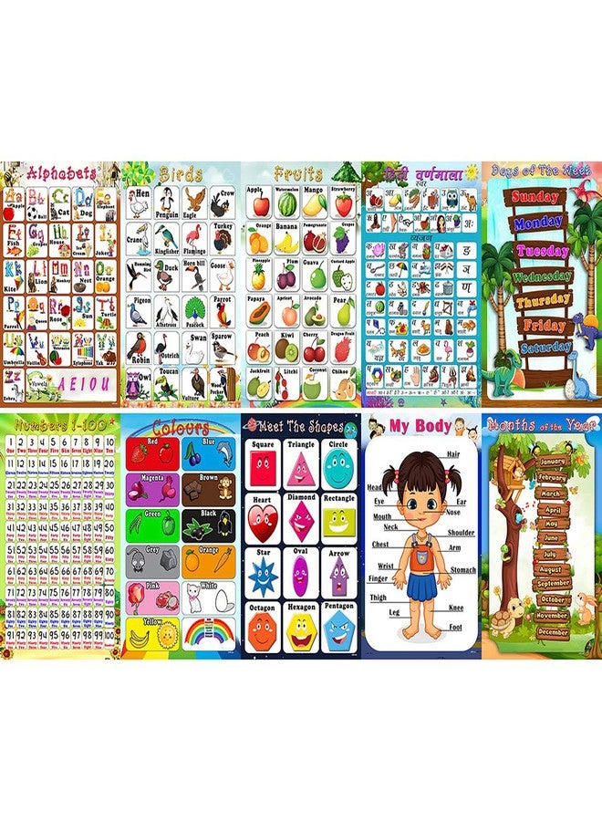 pnf Poster n Frames Numbers|Alphabets|Month|Birds|Colour|Shapes|Fruits|Wall Posters|Educational Purpose|Kids Room|Best Gifting Option (Multicolour, 12x18 Inches) - Image 1