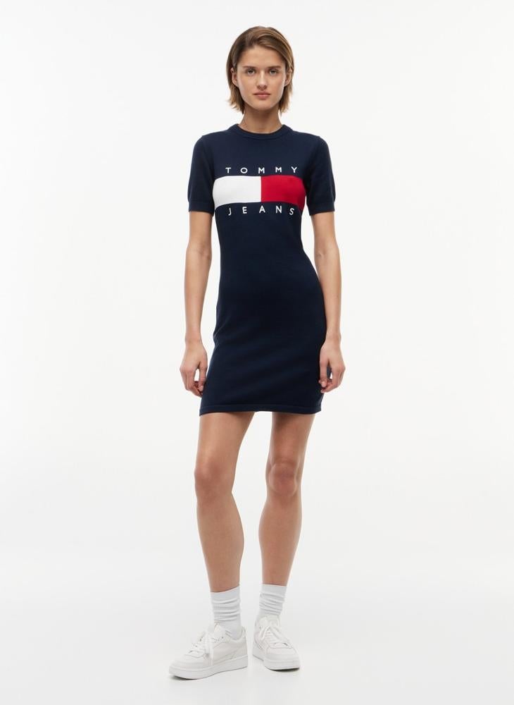 TOMMY JEANS Tommy Flag Slim Mini Jumper Dress - Image 1