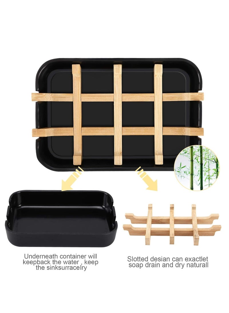 Loquat 2 Pack Wooden Soap Dishes Soap Bar Box Soap Holder Organiser，Sink Deck Bathtub Shower Tray - Image 3
