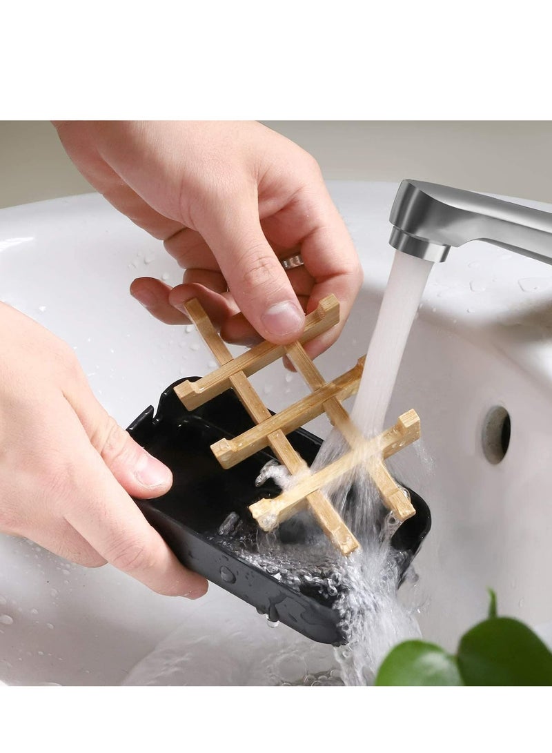 Loquat 2 Pack Wooden Soap Dishes Soap Bar Box Soap Holder Organiser，Sink Deck Bathtub Shower Tray - Image 5