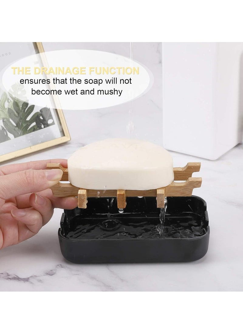 Loquat 2 Pack Wooden Soap Dishes Soap Bar Box Soap Holder Organiser，Sink Deck Bathtub Shower Tray - Image 4