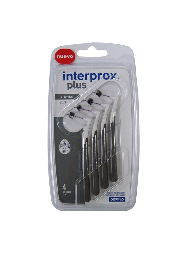 إنتربروكس فرشاة Interprox Interproximal لإزالة الأغشية الحيوية الفموية من الفراغات بين الأسنان بشكل كامل X-maxi soft 2.4 مم 4 وحدات - Image 1
