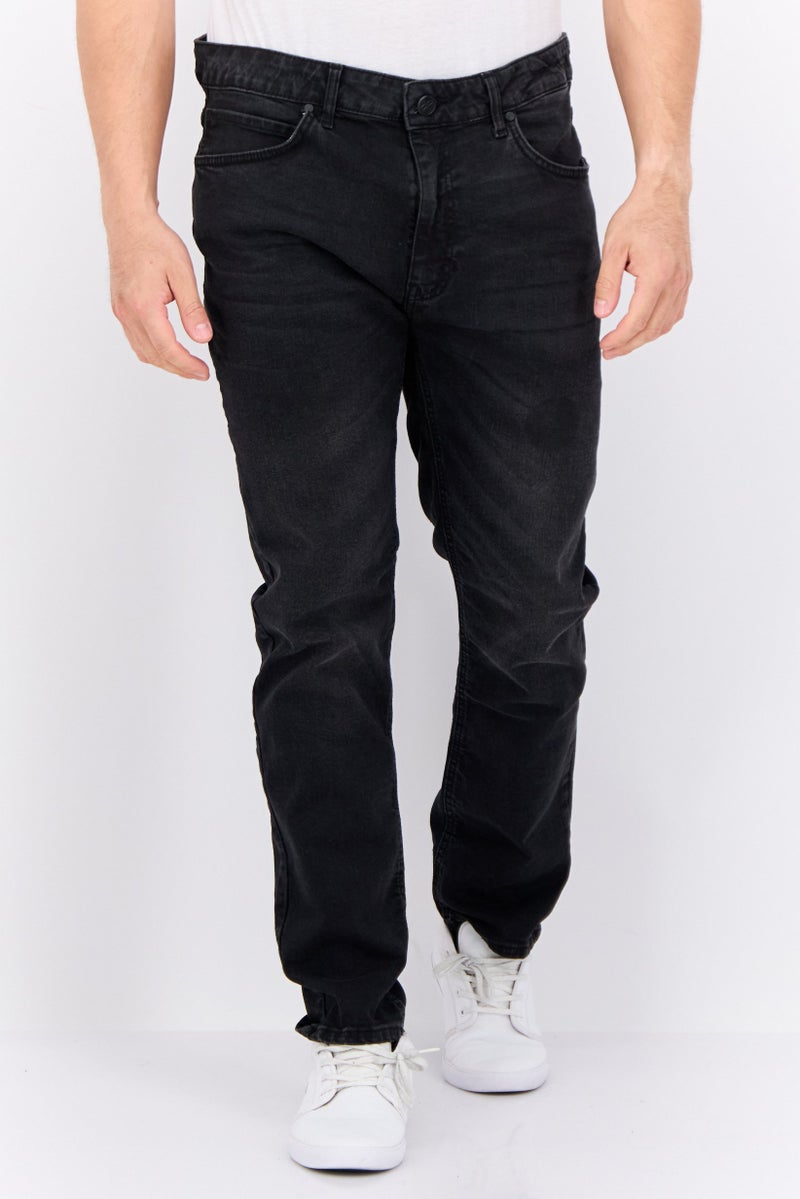 CROSSHATCH Men Slim Fit Wash Stretchable Denim, Black - Image 1