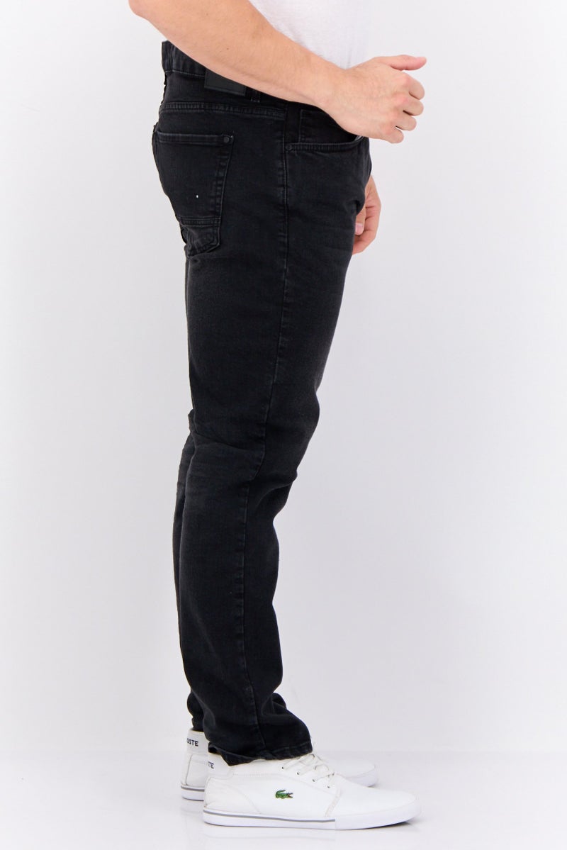 CROSSHATCH Men Slim Fit Wash Stretchable Denim, Black - Image 2