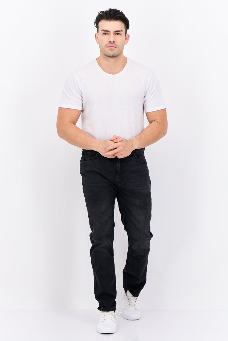 CROSSHATCH Men Slim Fit Wash Stretchable Denim, Black - Image 4