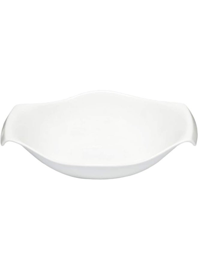 Shallow Porcelain Serving Bowl, White, 14 Inch - Image 3