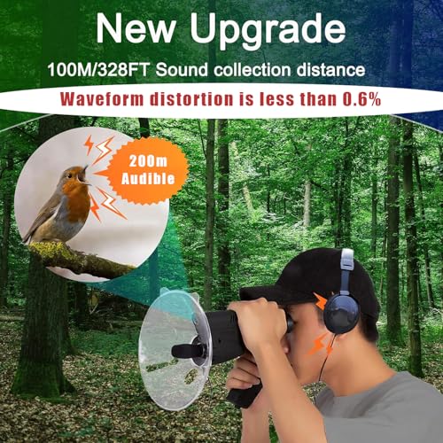 TARSHYRY Parabolic Microphone Bird Monocular,Parabolic Microphone Bionic Ear for Range Listening Device, Bionic Outdoor Bird Listening Device - Image 4
