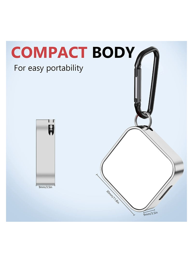 Magnetic Wireless Charger for Apple Watch Series 7/6/5/4/3/2/1/SE, Dual Port Mini Charger with USB Adapter, Fast Charging Keychain for Travel (Silver) - Image 1