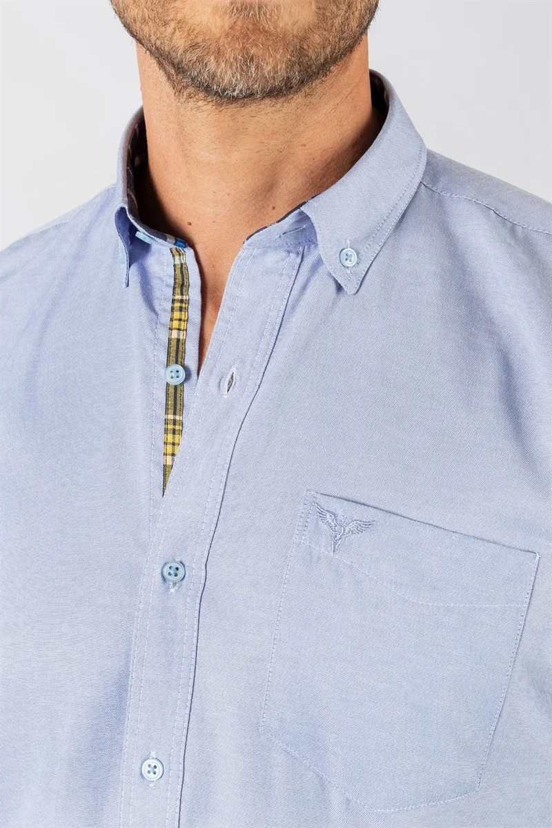 تودورس Classic Fit Button Collar Cotton Easy Iron Oxford Plain Men's Shirt