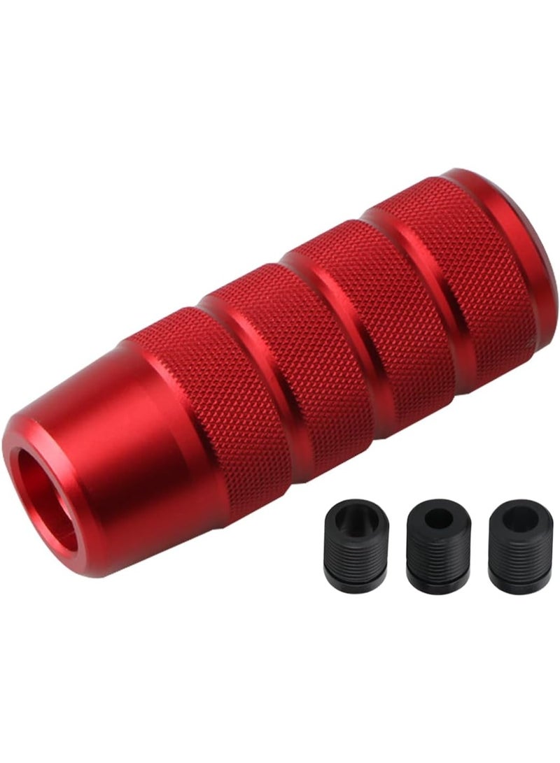 95mm/3.74" Car Shifter Knob, Aluminum Weighted Automotive Gear Shift Manual knobs Lever with 3 Threaded Adapters M8 M10 M12 x 1.25, Universal for Manual Transmission Vehicle（Red） - Image 1