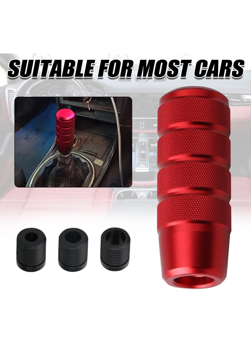 95mm/3.74" Car Shifter Knob, Aluminum Weighted Automotive Gear Shift Manual knobs Lever with 3 Threaded Adapters M8 M10 M12 x 1.25, Universal for Manual Transmission Vehicle（Red） - Image 3