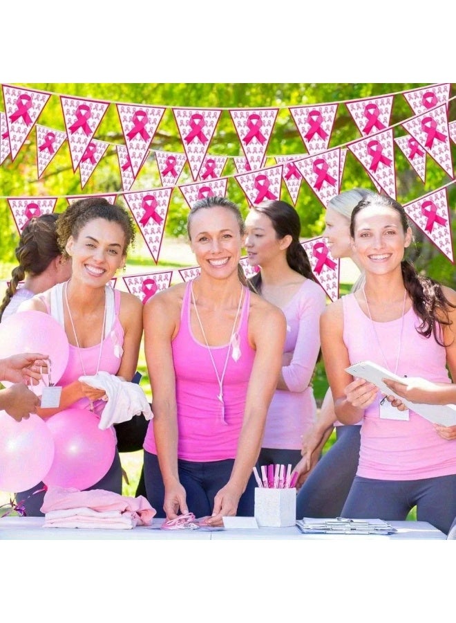 Breast Cancer Awareness Pink Flag Banner – 10 Meter Long Decoration for Schools, Hospitals, Offices, and Community Centers - Image 2